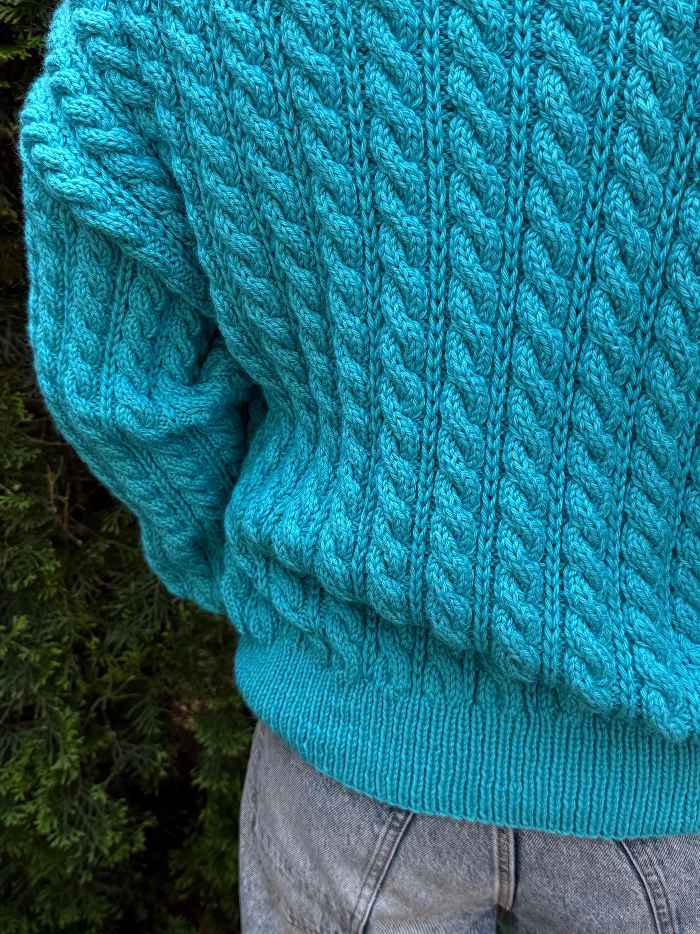 Chunky knit men's unisex merino wool cardigan Hand knit blue cardigan sweater Cable knit cardigan Cozy cardigan knitted jacket Gift for him