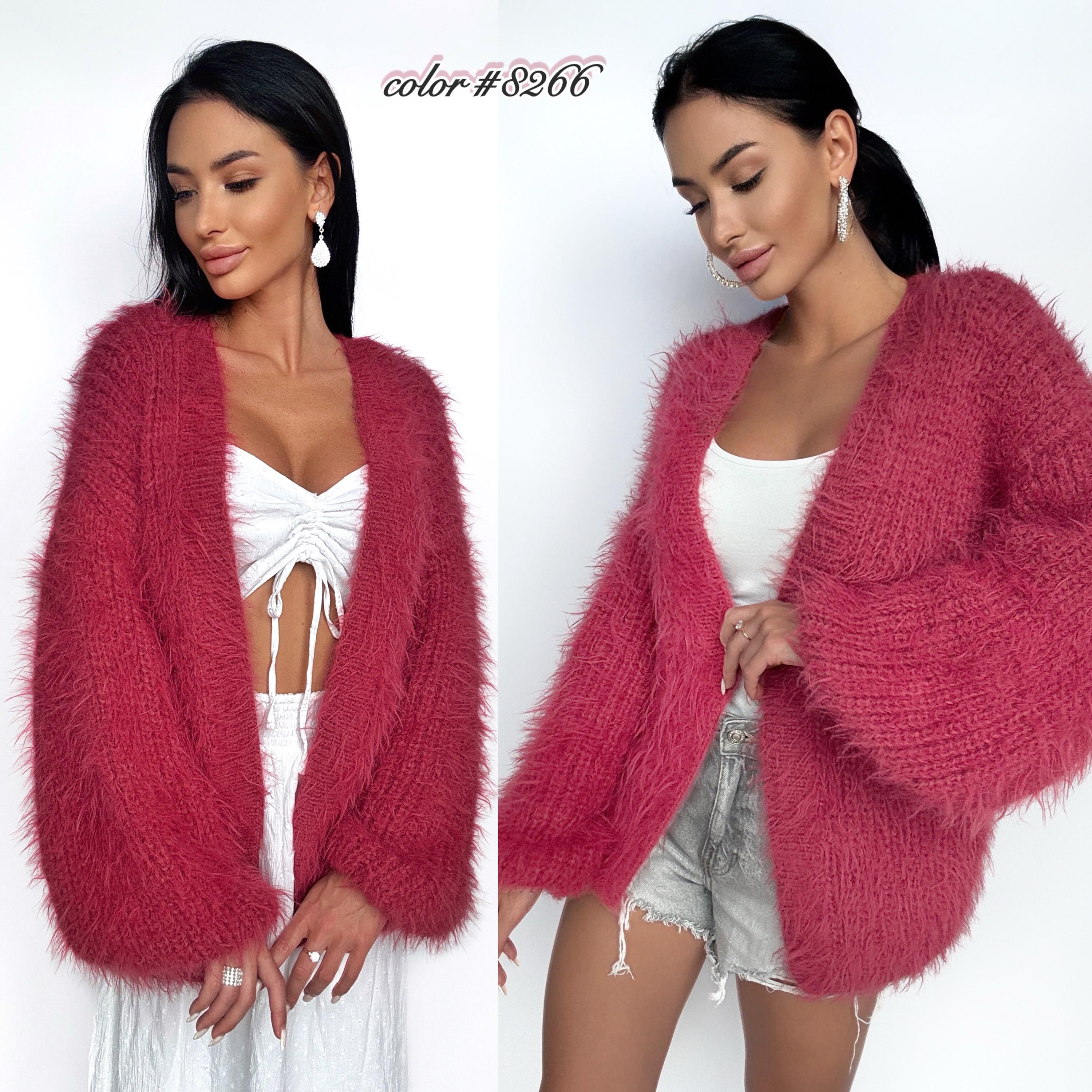 Hand knit red pink fluffy merino wool mix cardigan women Wedding wool cardigan Fall shaggy sweater Coat Jacket Women Bridal shrug bolero