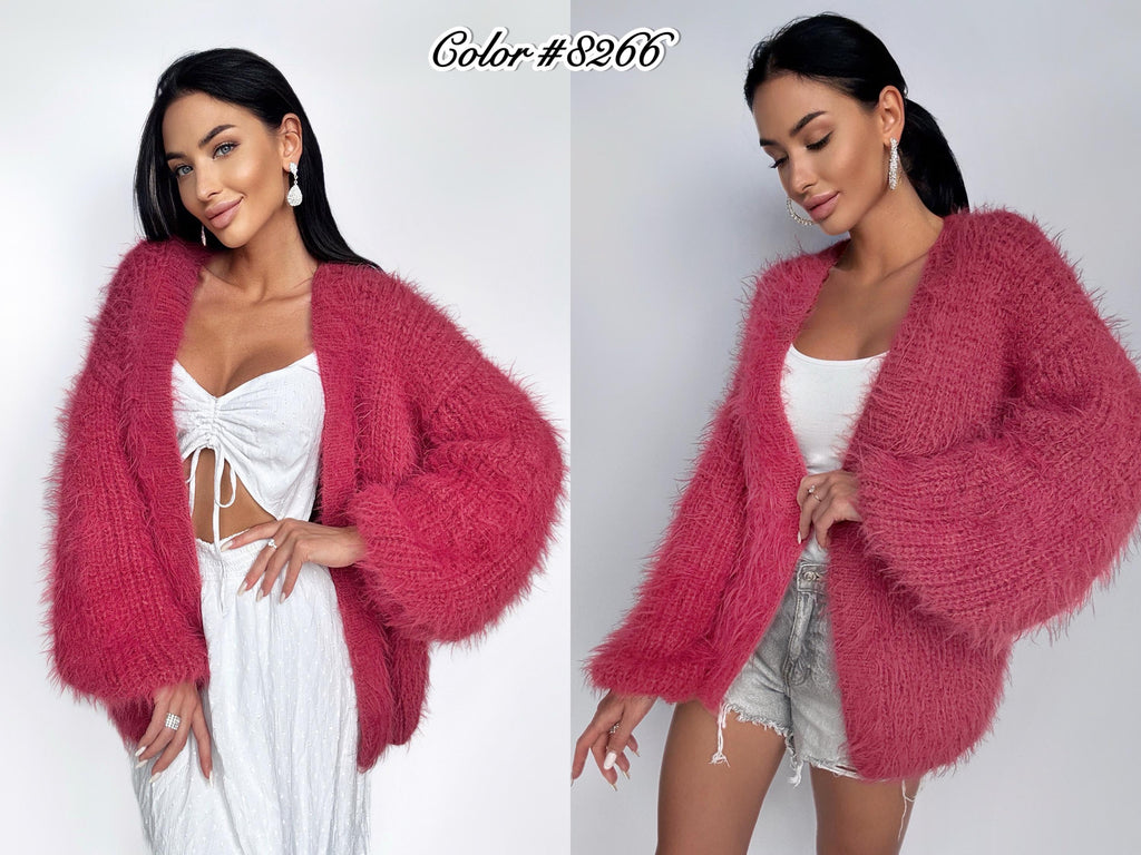 Very soft merino mix wedding cream cardigan women Soft wool sweater Knitted coat Jacket Women Bridal shrug bolero Fluffy hip length cardigan