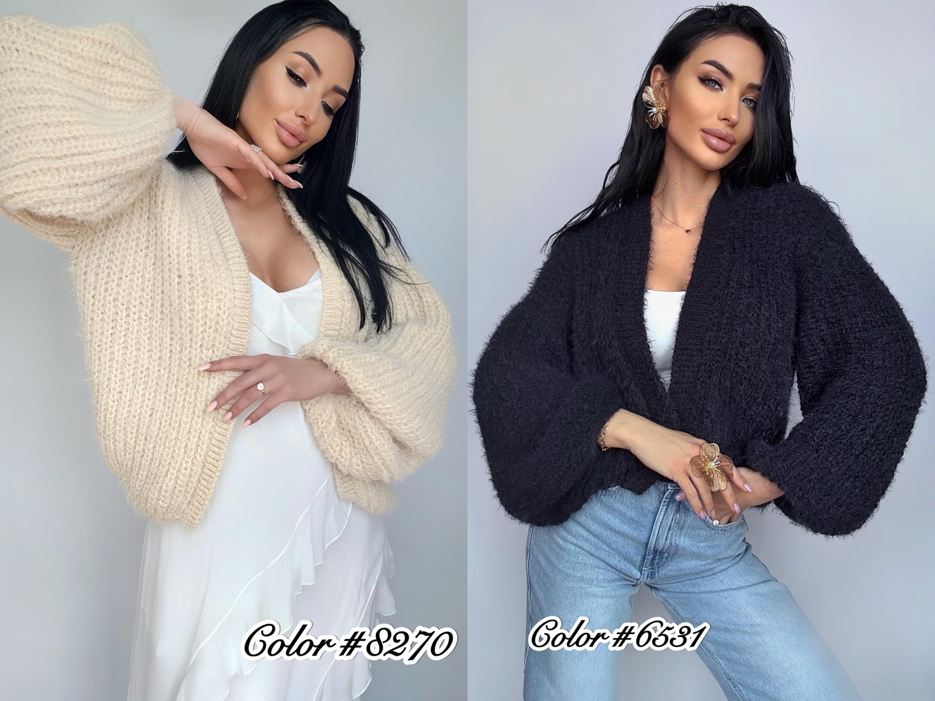 Very soft merino mix wedding cream cardigan women Soft wool sweater Knitted coat Jacket Women Bridal shrug bolero Fluffy hip length cardigan