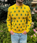 Men Bitcoin knit sweater yellow green Crypto clothing Knitted merino funny sweater for him Bitcoin Unisex Crypto Sweater Funny Sweatshirt