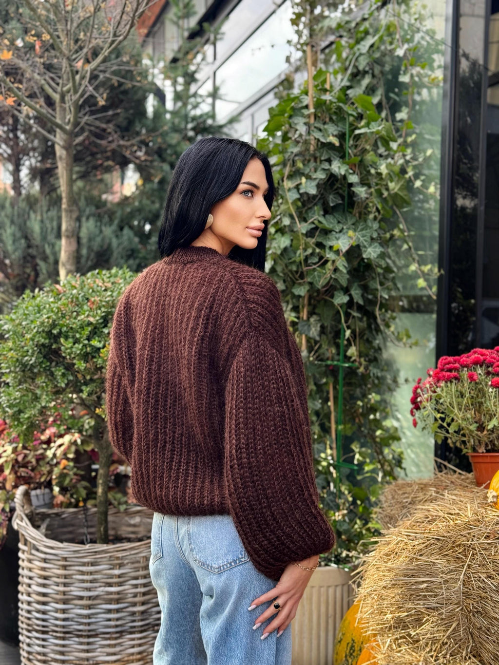 Mohair brown chocolate cardigan women Wedding Mohair sweater knitted coat Jacket Women Bridal shrug bolero wool Fluffy short cardigan