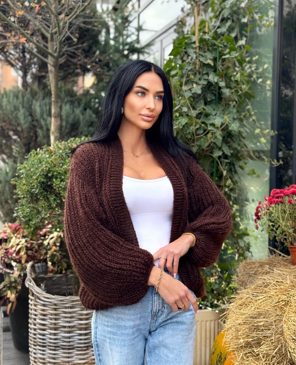 Mohair brown chocolate cardigan women Wedding Mohair sweater knitted coat Jacket Women Bridal shrug bolero wool Fluffy short cardigan