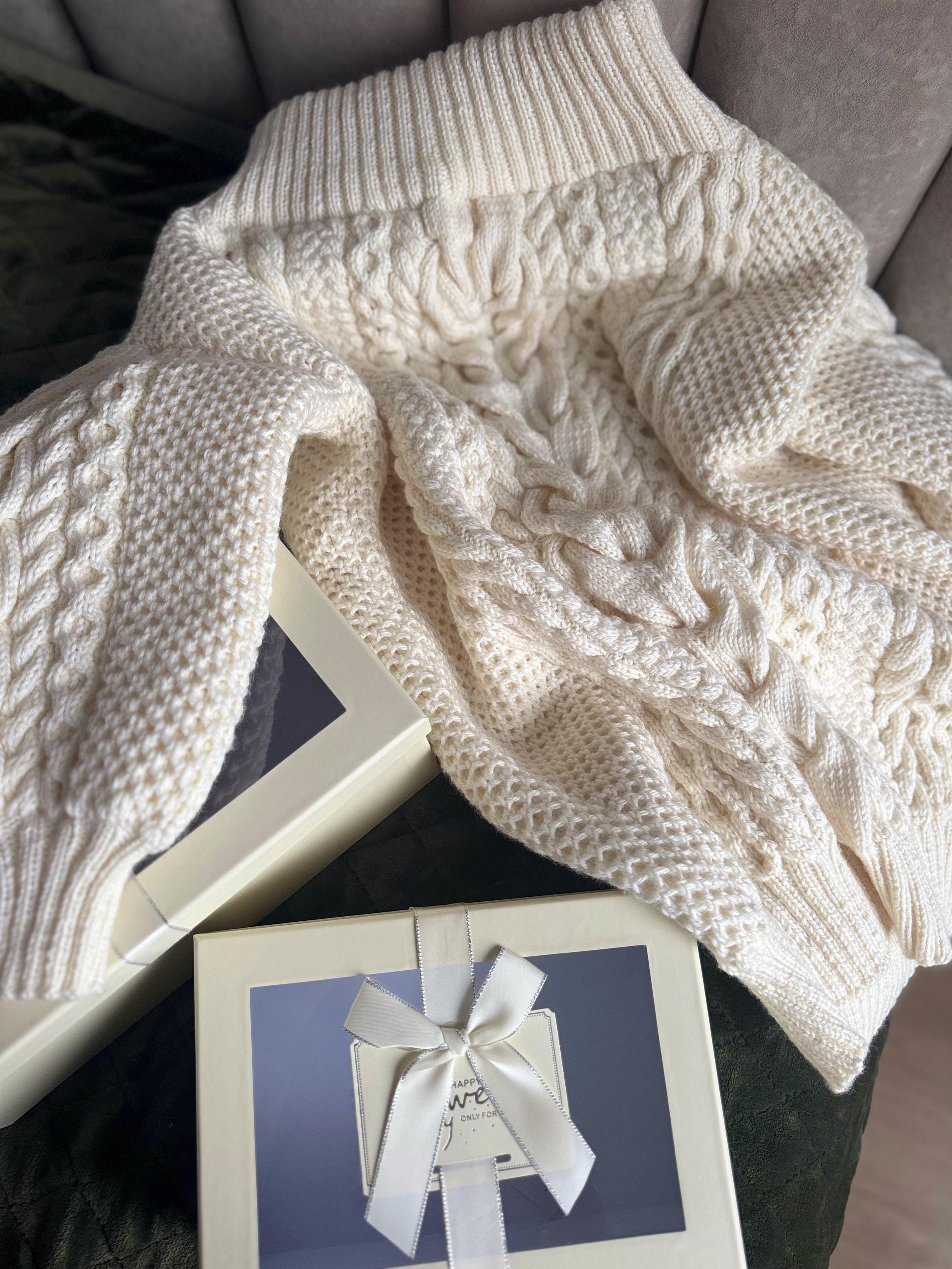 White milk hand knit Aran sweater dress women Off shoulder sweater Long Cable wool sweater Knitted one shoulder dress Big cozy dress