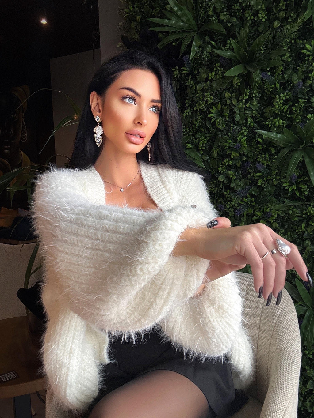 Fluffy Merino wool Cardigan Handmade Knit Sweater, Soft Chunky Knit, Oversized Cozy Cardigan, One of a Kind, Ready to Ship