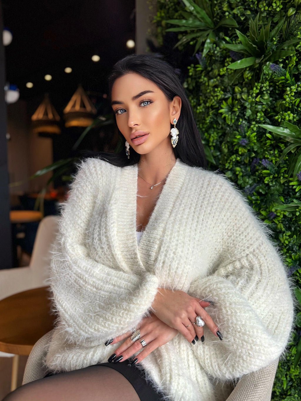 Merino wool white ice cream soft cropped fluffy cardigan women Wedding cardigan Mohair sweater Hand knitted coat Jacket Bridal shrug bolero