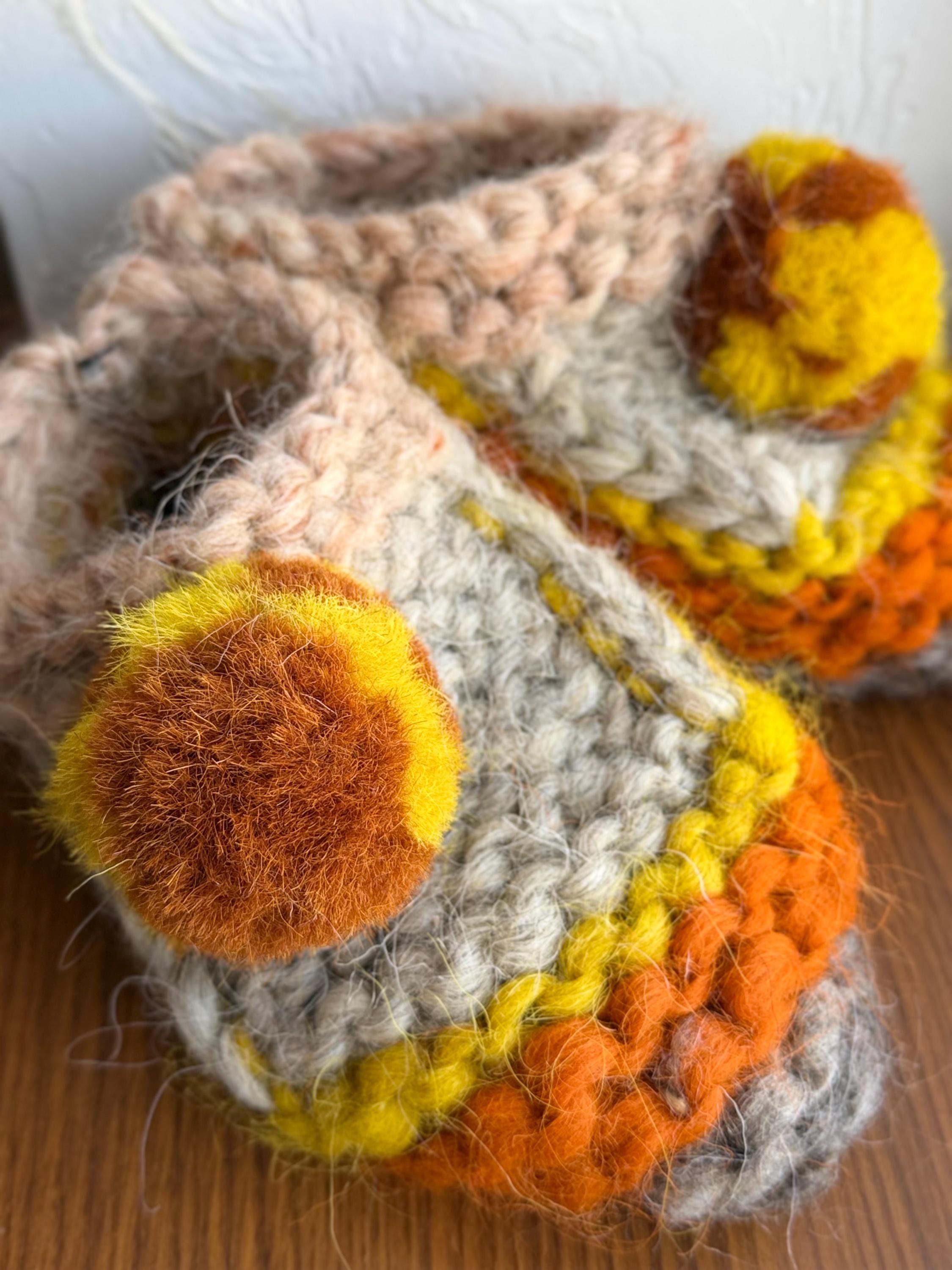 Knitted slippers made of chunky sheep wool Woolen Socks Hand knitted Carpathian socks Sheep wool goat wool From Ukraine with love