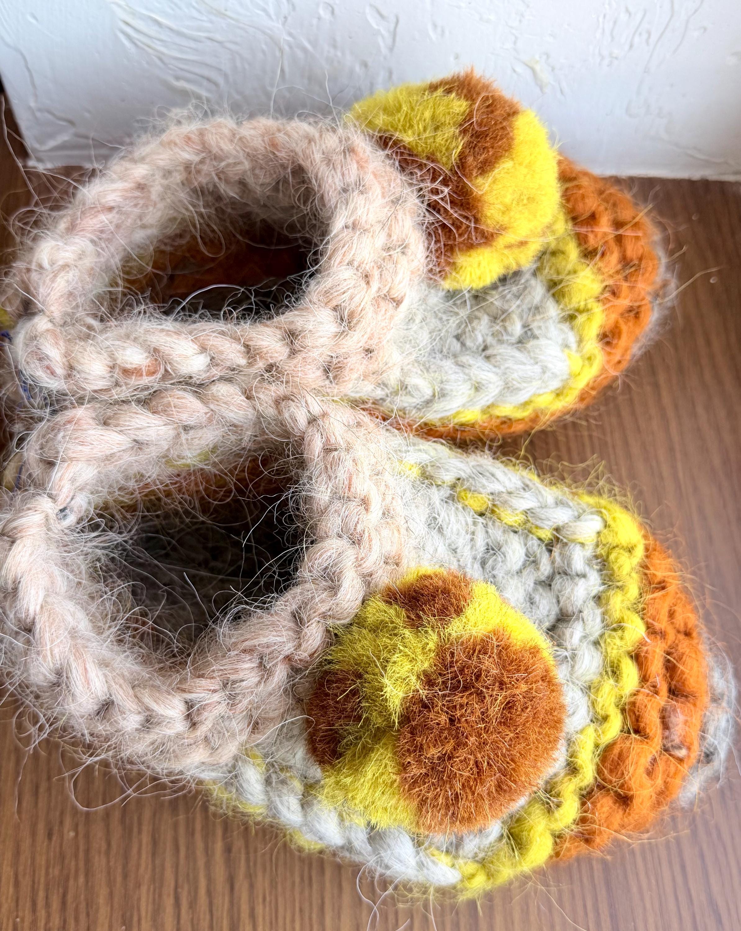 Knitted slippers made of chunky sheep wool Woolen Socks Hand knitted Carpathian socks Sheep wool goat wool From Ukraine with love