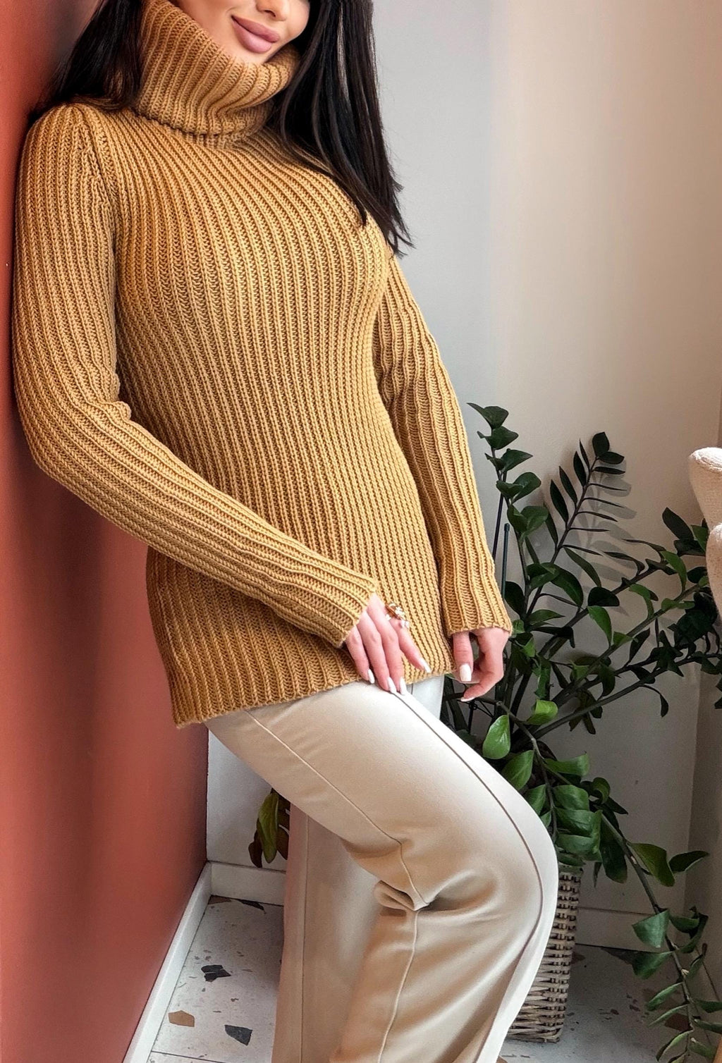 Custome order Hand knit large merino wool turtleneck sweater Cable Knit Pastel wool pullover Womens Chunky knit sweater dress