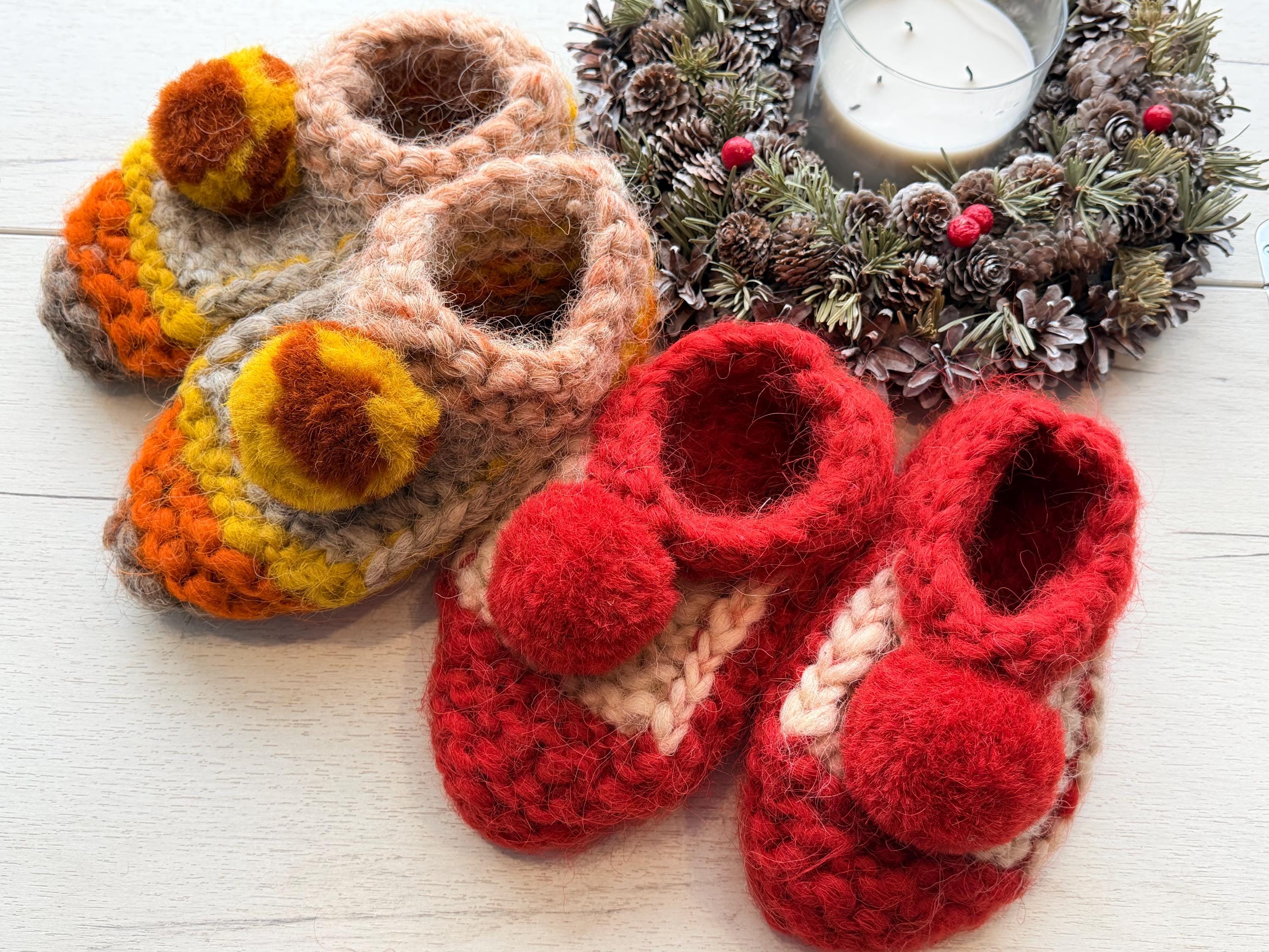 Knitted slippers made of chunky sheep wool Woolen Socks Hand knitted Carpathian socks Sheep wool goat wool From Ukraine with love