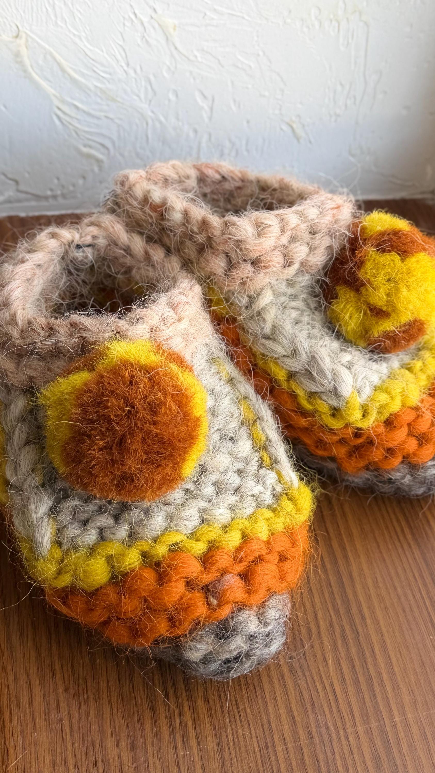 Knitted slippers made of chunky sheep wool Woolen Socks Hand knitted Carpathian socks Sheep wool goat wool From Ukraine with love