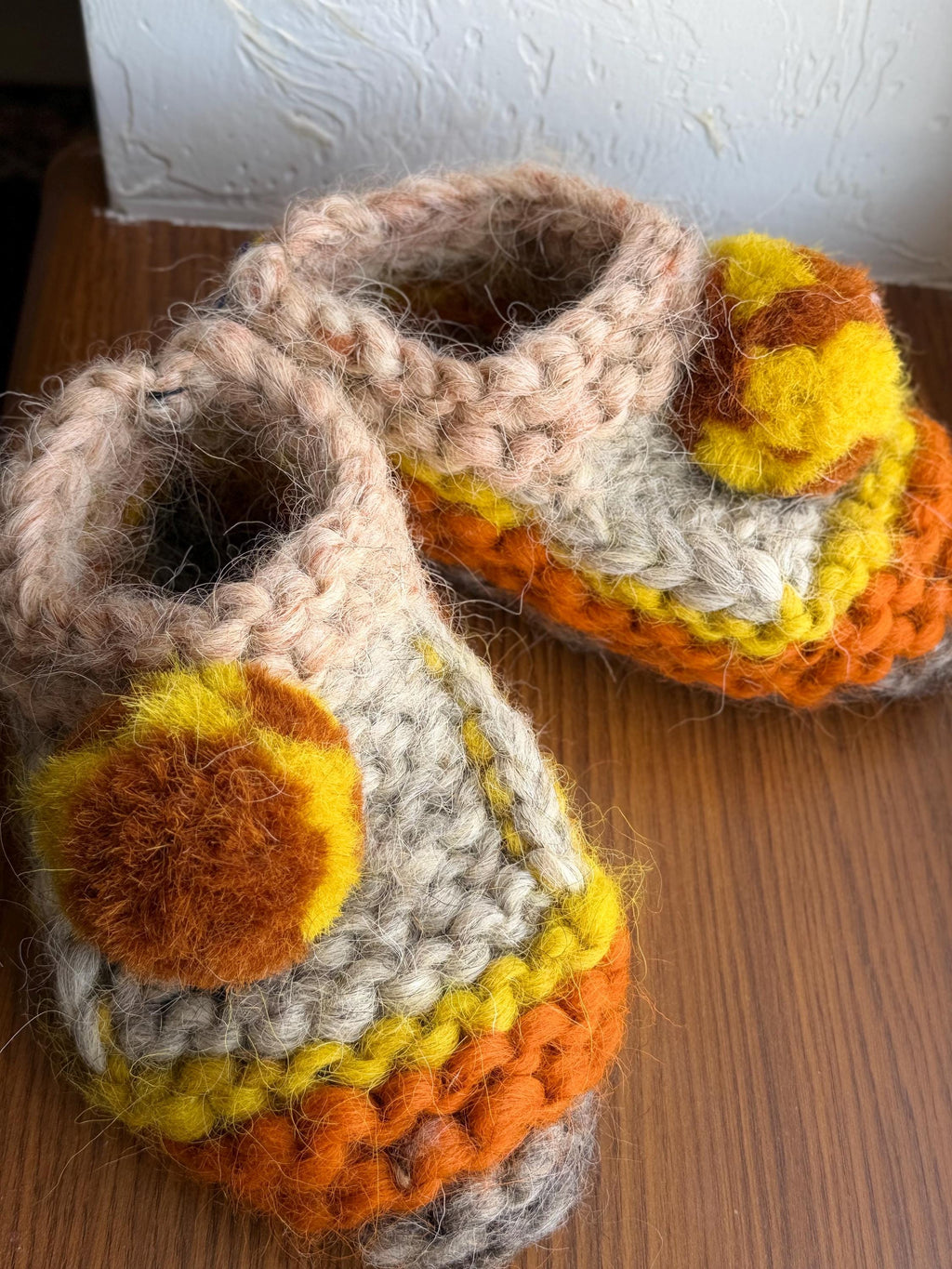 Knitted slippers made of chunky sheep wool Woolen Socks Hand knitted Carpathian socks Sheep wool goat wool From Ukraine with love