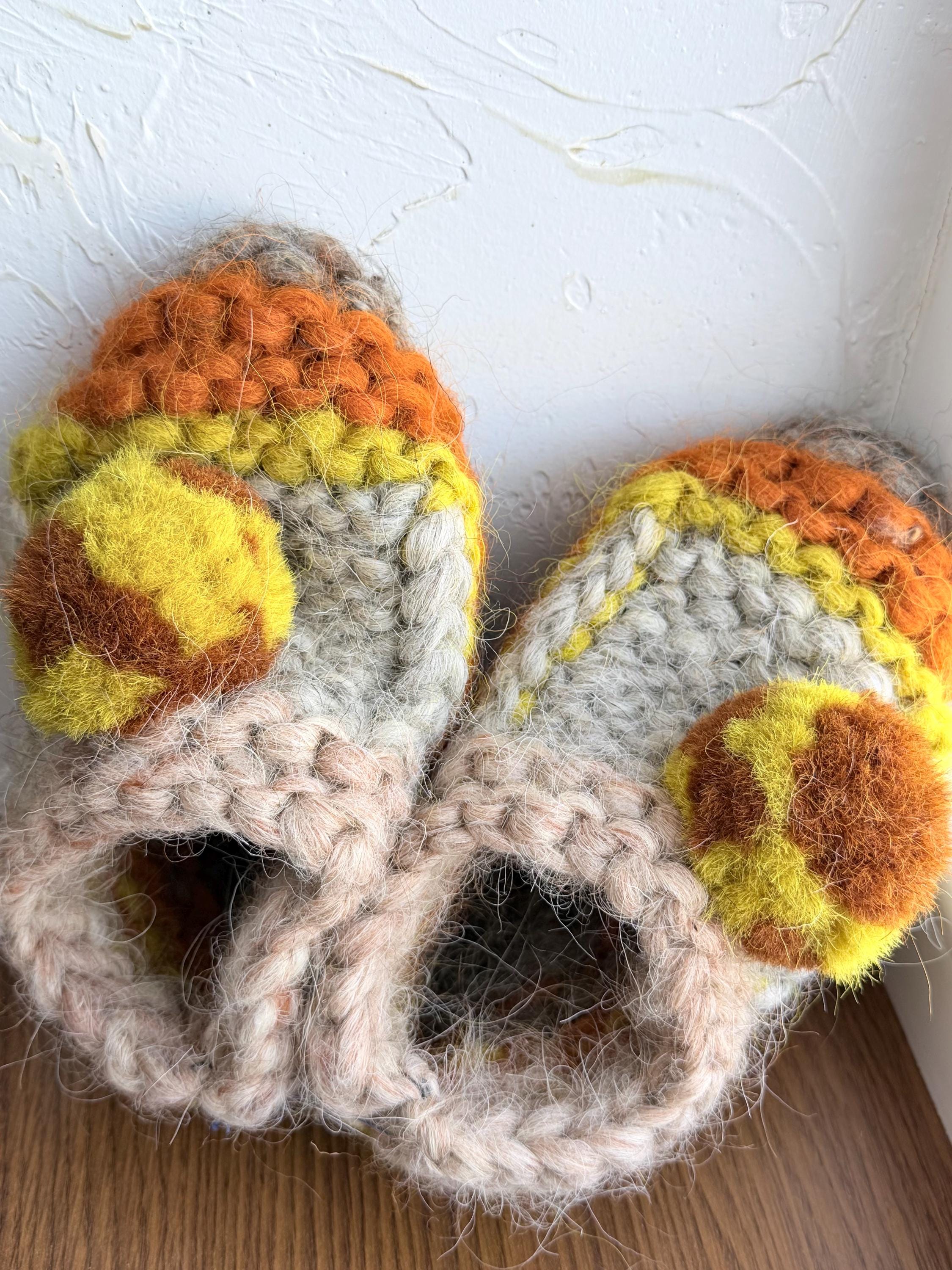 Knitted slippers made of chunky sheep wool Woolen Socks Hand knitted Carpathian socks Sheep wool goat wool From Ukraine with love