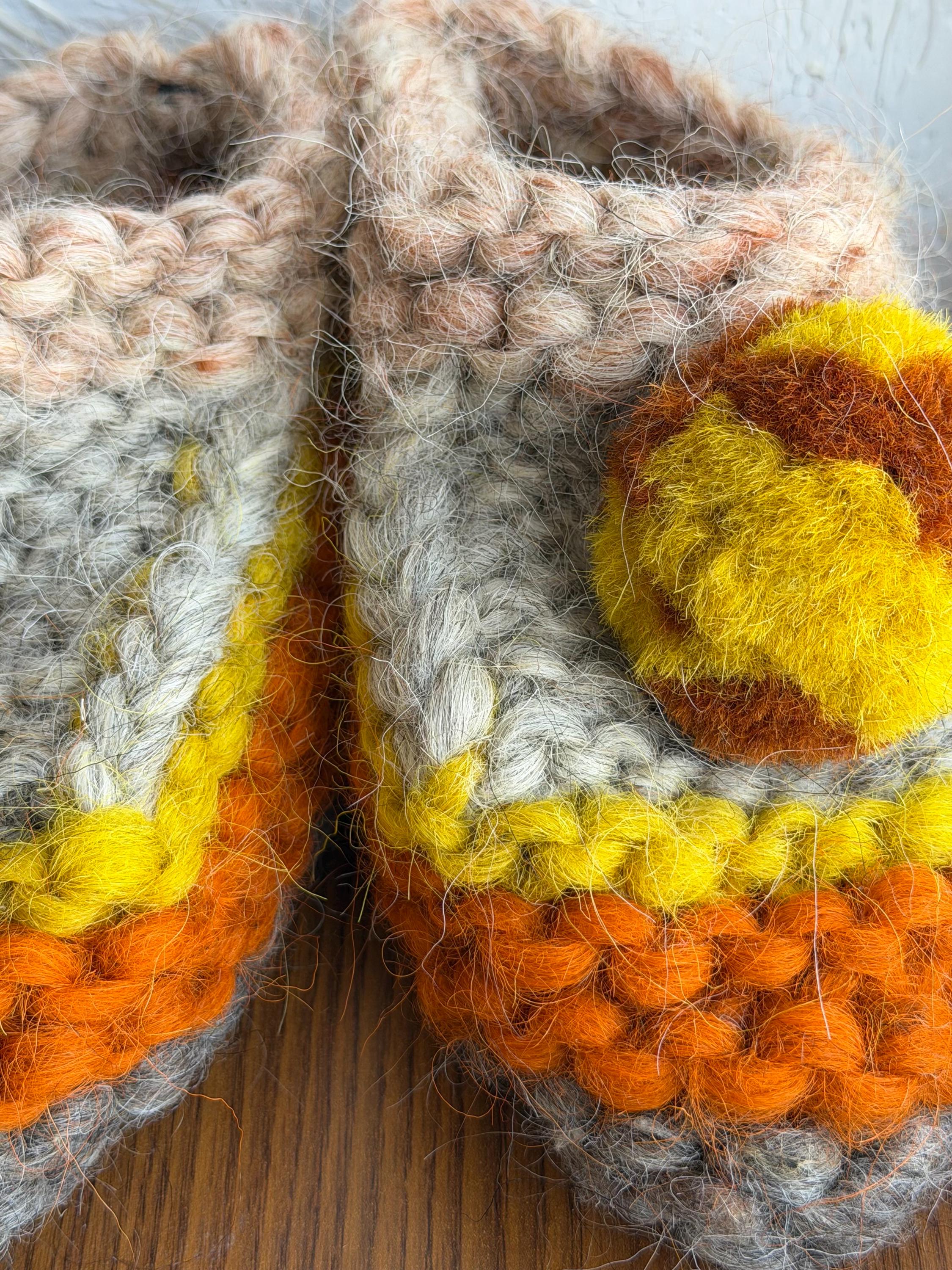 Knitted slippers made of chunky sheep wool Woolen Socks Hand knitted Carpathian socks Sheep wool goat wool From Ukraine with love