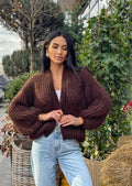 Mohair brown chocolate cardigan women Wedding Mohair sweater knitted coat Jacket Women Bridal shrug bolero wool Fluffy short cardigan