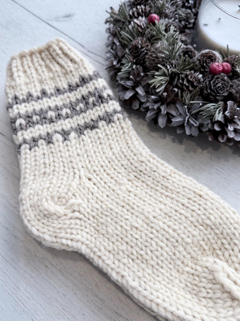 Hand knit socks made of chunky sheep wool Woolen Socks Hand knitted Carpathian socks Sheep wool goat wool From Ukraine with love