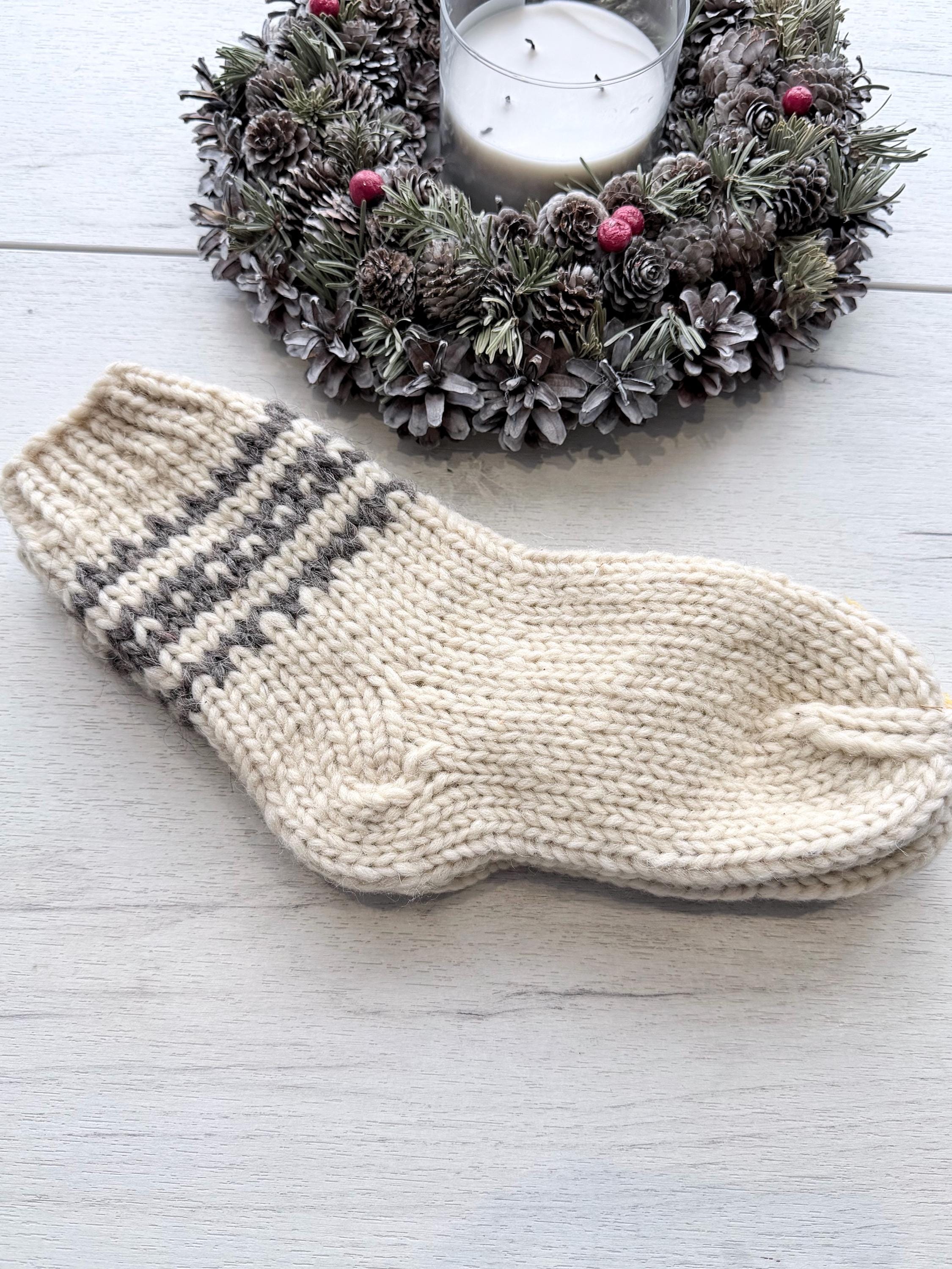 Hand knit socks made of chunky sheep wool Woolen Socks Hand knitted Carpathian socks Sheep wool goat wool From Ukraine with love