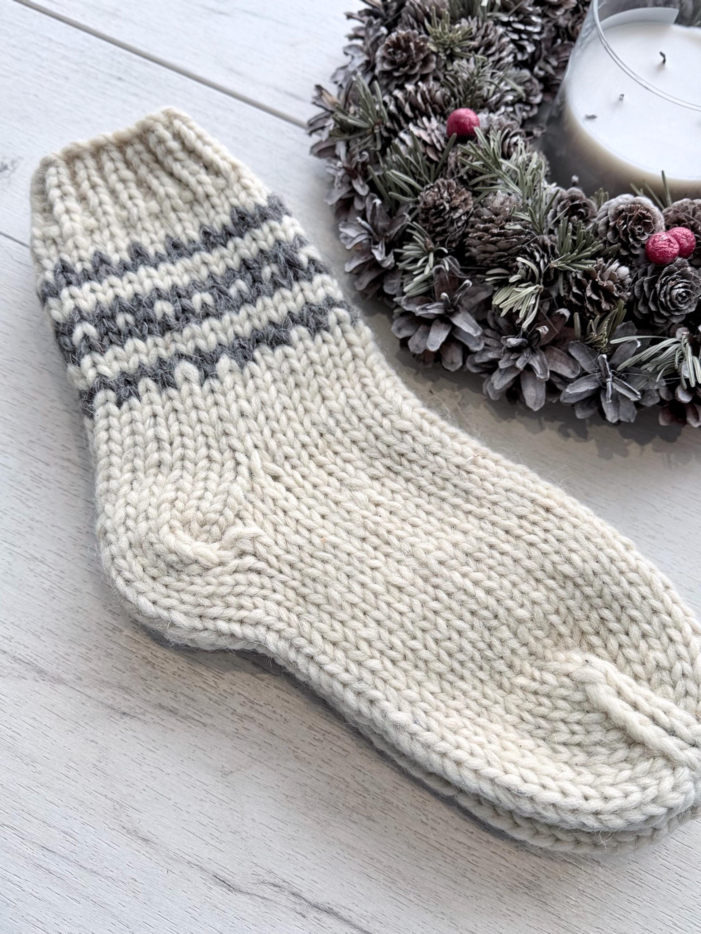 Hand knit socks made of chunky sheep wool Woolen Socks Hand knitted Carpathian socks Sheep wool goat wool From Ukraine with love