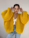 Mohair hand knit cardigan Yellow wonen Lemon Bright cardigan sweater knitted coat Jacket Women Bridal shrug bolero wool Fluffy short card