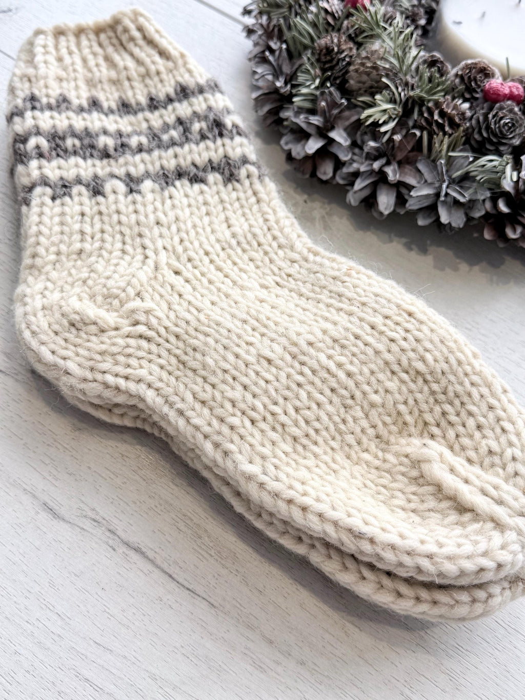Hand knit socks made of chunky sheep wool Woolen Socks Hand knitted Carpathian socks Sheep wool goat wool From Ukraine with love