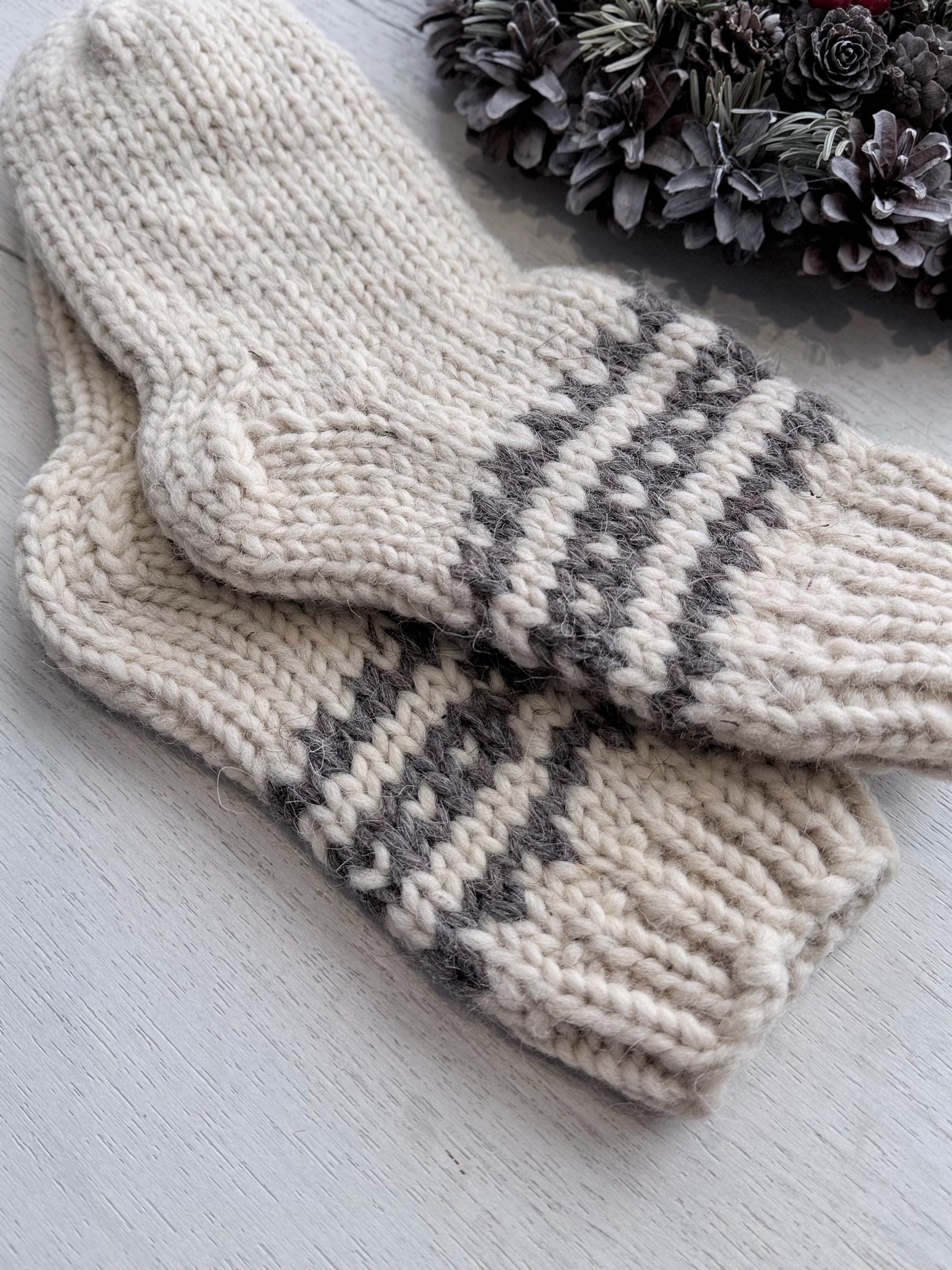 Hand knit socks made of chunky sheep wool Woolen Socks Hand knitted Carpathian socks Sheep wool goat wool From Ukraine with love