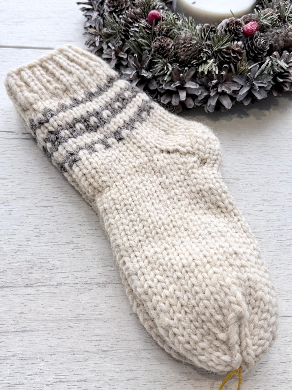 Hand knit socks made of chunky sheep wool Woolen Socks Hand knitted Carpathian socks Sheep wool goat wool From Ukraine with love