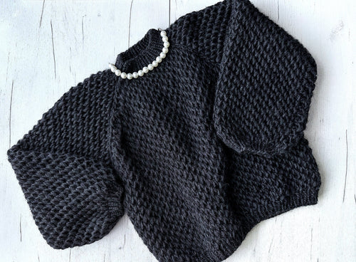 Alpaca wool hand knit large chunky knit black white sweater unisex Loose Fit Sweater Cable knit big pullover gender neutral