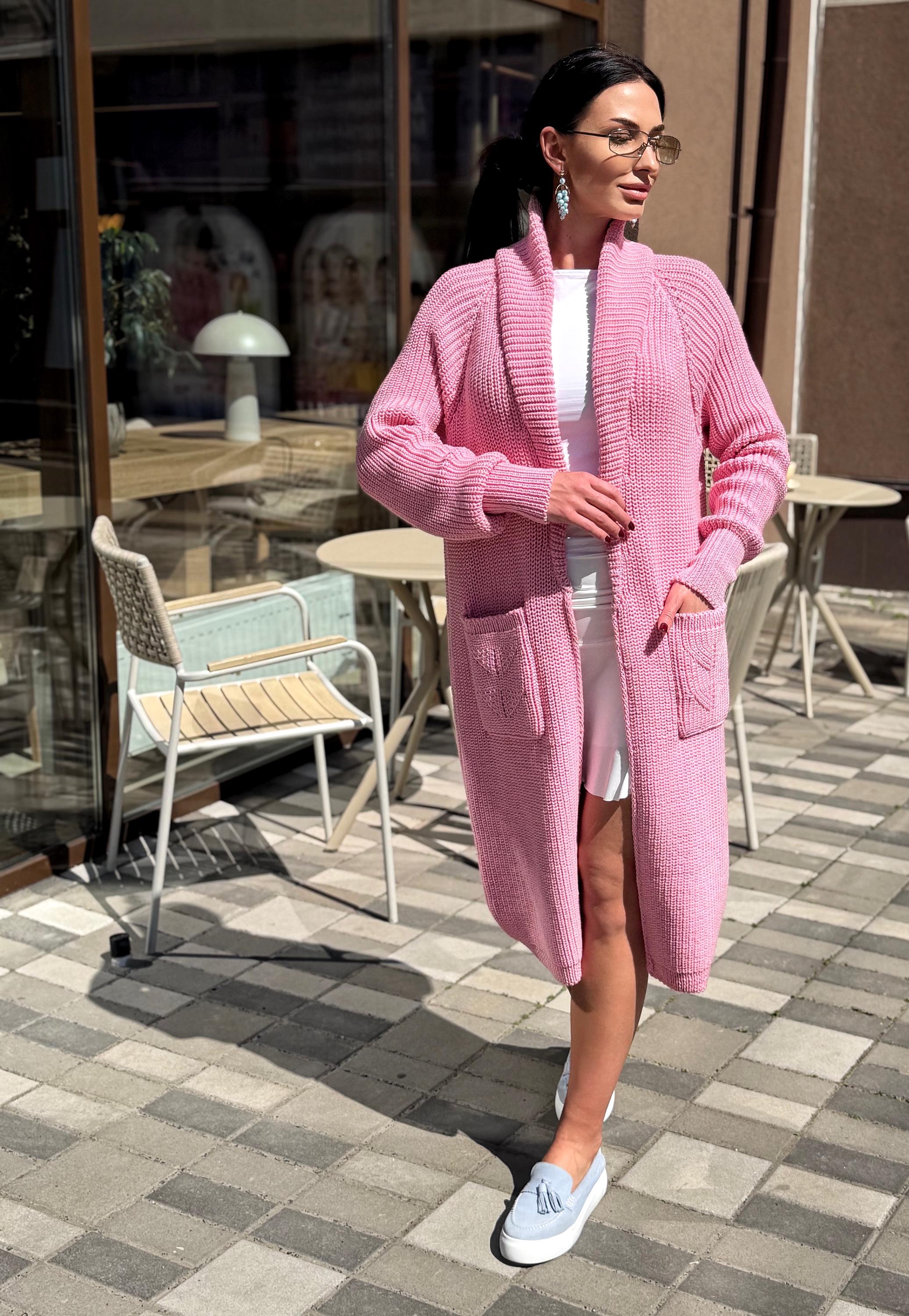 Soft Pink Handmade Cardigan, Merino Wool Long Knit Coat, Belted Cozy Sweater, Chunky Knit Women Cardigan, Luxury Knitwear