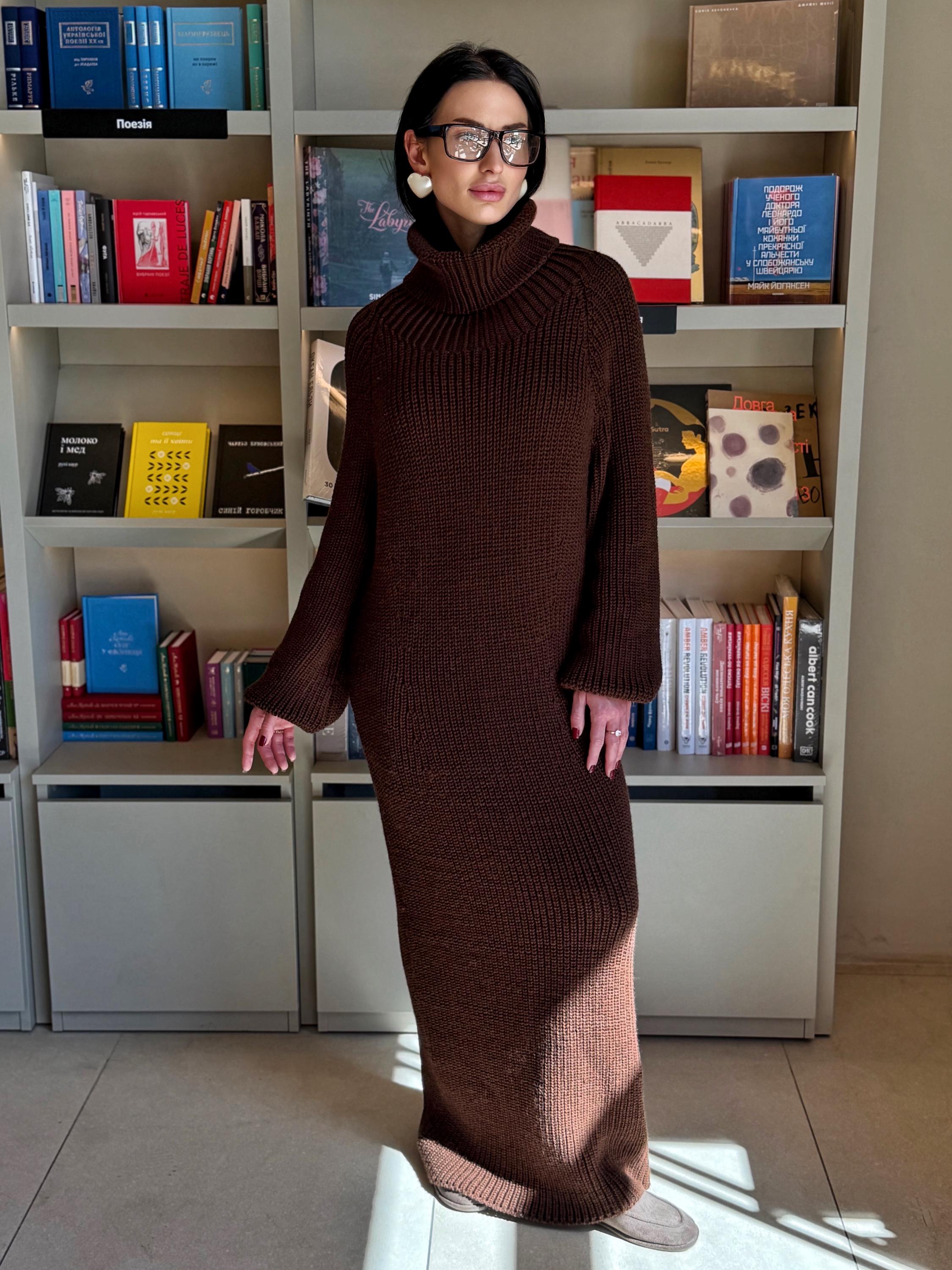 Made to Measure Knit Dress, Luxury Chunky Turtleneck Dress, Handmade Maxi Sweater Dress, Sculpted Silhouette, Custom Wool Dress Slow Fashion