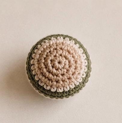 Handmade Crochet Hacky Sack, Aesthetic Footbag, Crochet Stress Relief Ball, Retro Gift for Him Her, Neutral Desk Toy, Handmade Foot Bag