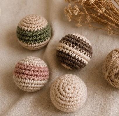 Handmade Crochet Hacky Sack, Aesthetic Footbag, Crochet Stress Relief Ball, Retro Gift for Him Her, Neutral Desk Toy, Handmade Foot Bag