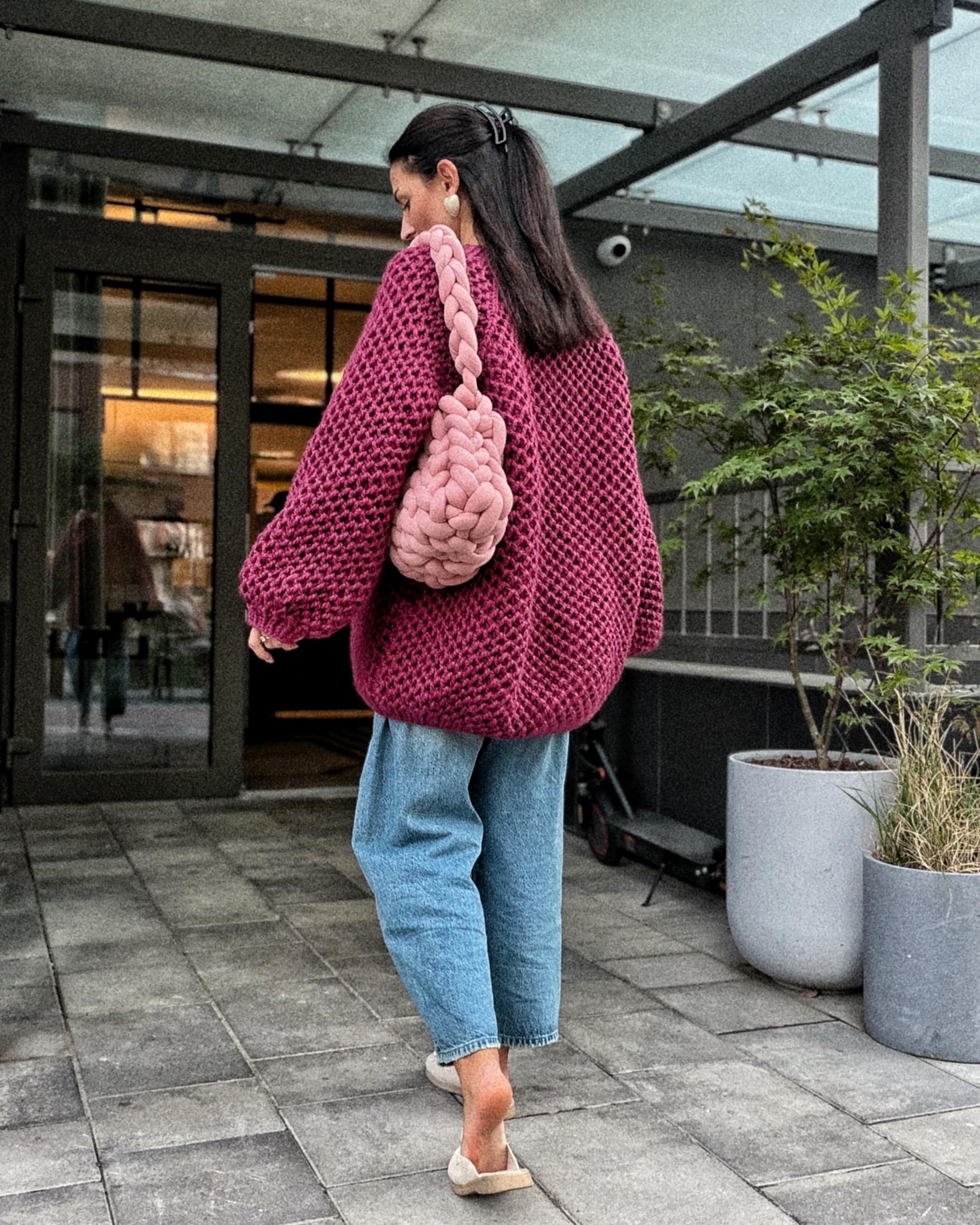 Chunky handknit large alpaca wool soft boyfriend sweater Cable knit pullover Loose fit pullover Luxury knit jumper Cozy winter jumper