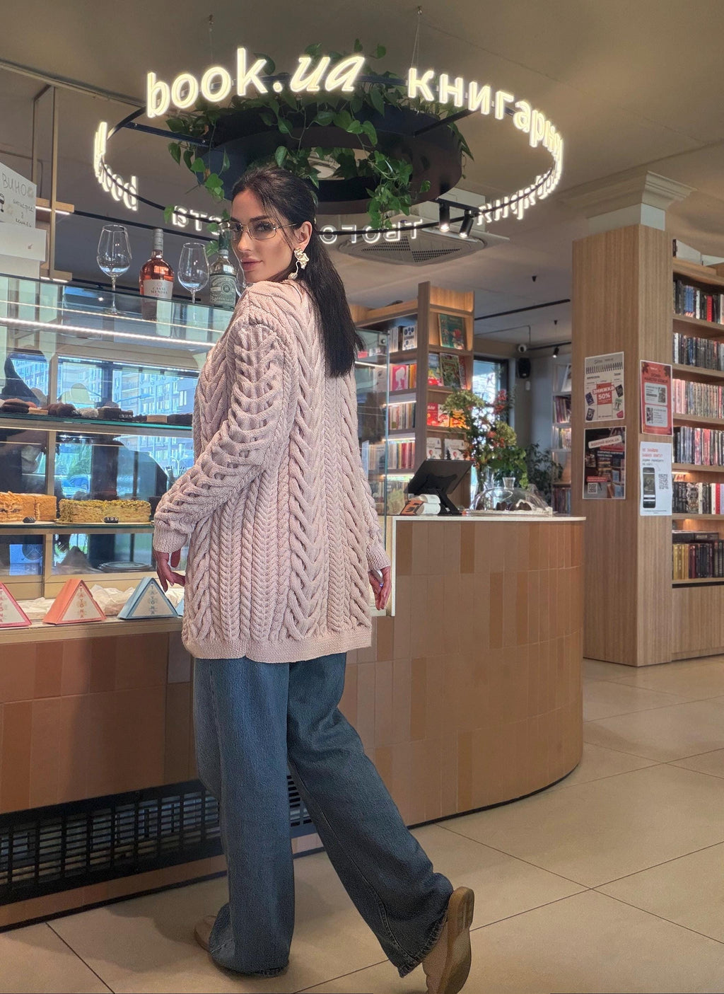 Aran wool powdery pastel cable hand knit сardigan women Chunky sweater cardigan Knitted jacket Cable knit cardigan