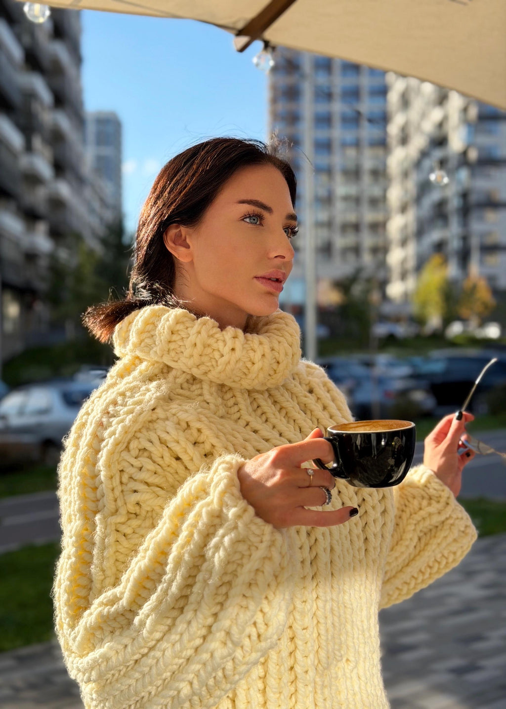 Extra Chunky hand knit alpaca oversized sweater turtleneck Oversized wool pastel pullover Cozy winter cable knitted jumper Fall pullover