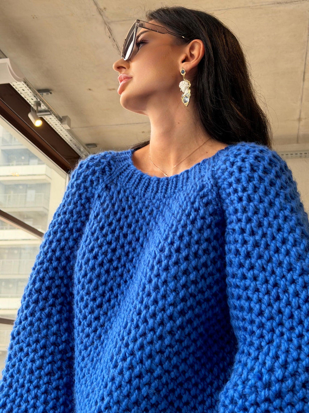 Luxury alpaca chunky hand knit large sweater, Oversized hand knitted jumper, Soft fluffy winter pullover, Unisex boyfriend style knitwear