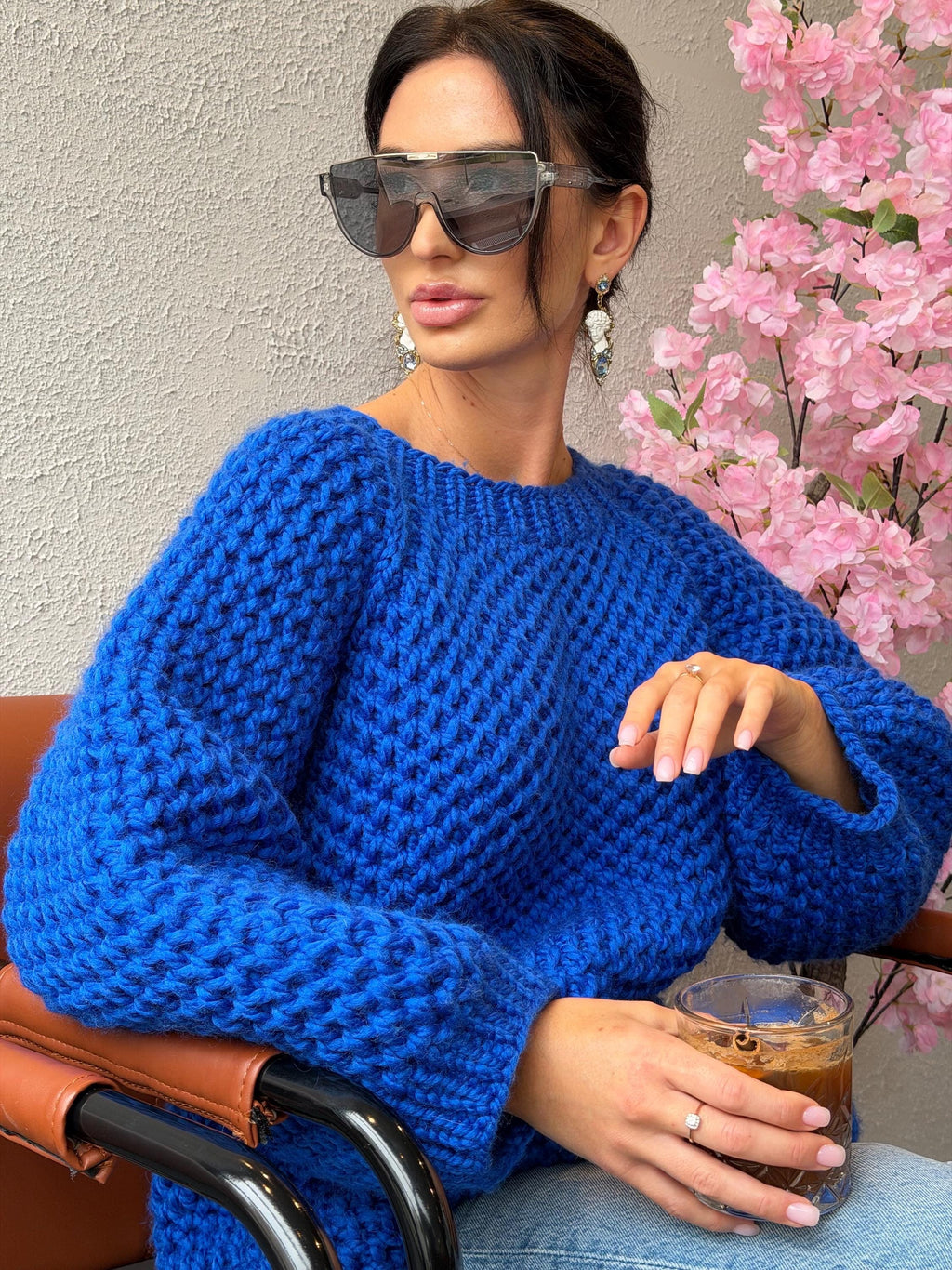 Luxury alpaca chunky hand knit large sweater, Oversized hand knitted jumper, Soft fluffy winter pullover, Unisex boyfriend style knitwear