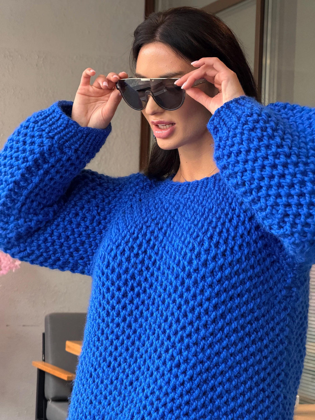 Luxury alpaca chunky hand knit large sweater, Oversized hand knitted jumper, Soft fluffy winter pullover, Unisex boyfriend style knitwear
