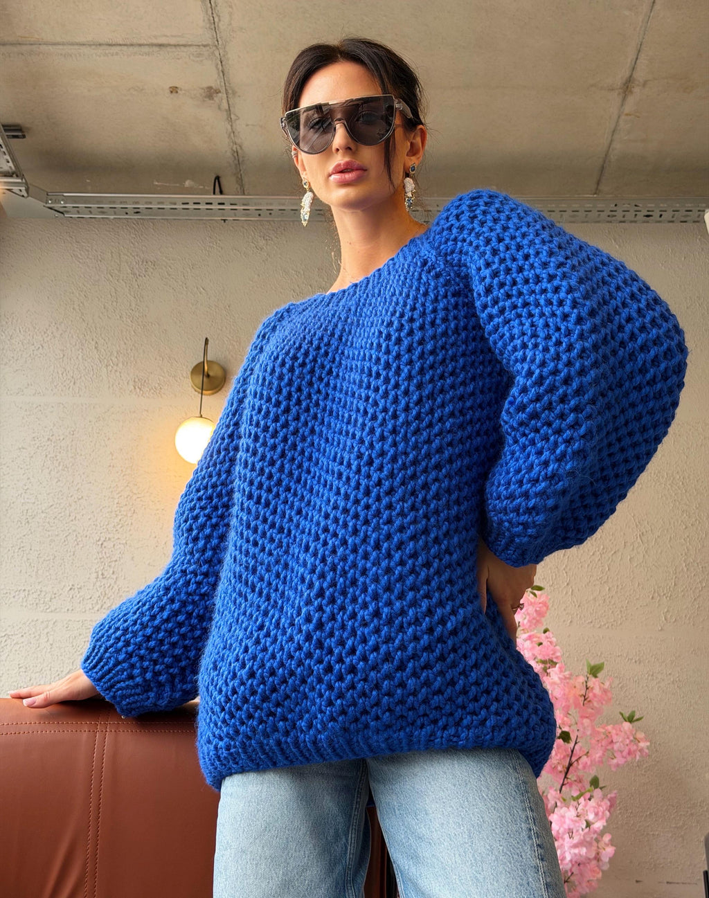 Luxury alpaca chunky hand knit large sweater, Oversized hand knitted jumper, Soft fluffy winter pullover, Unisex boyfriend style knitwear