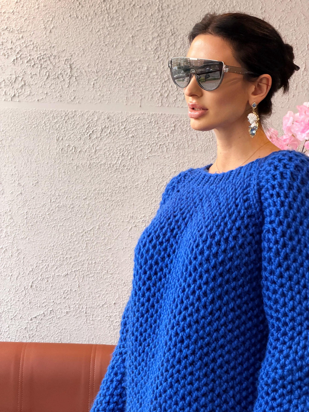 Luxury alpaca chunky hand knit large sweater, Oversized hand knitted jumper, Soft fluffy winter pullover, Unisex boyfriend style knitwear