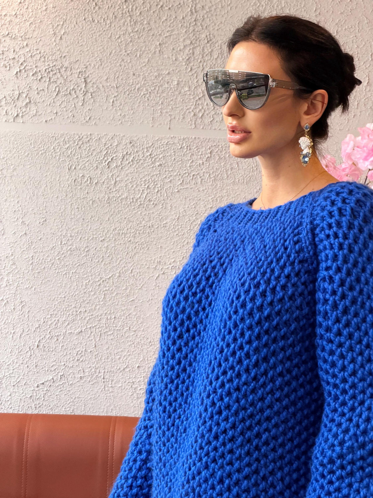 Luxury alpaca chunky hand knit large sweater, Oversized hand knitted jumper, Soft fluffy winter pullover, Unisex boyfriend style knitwear