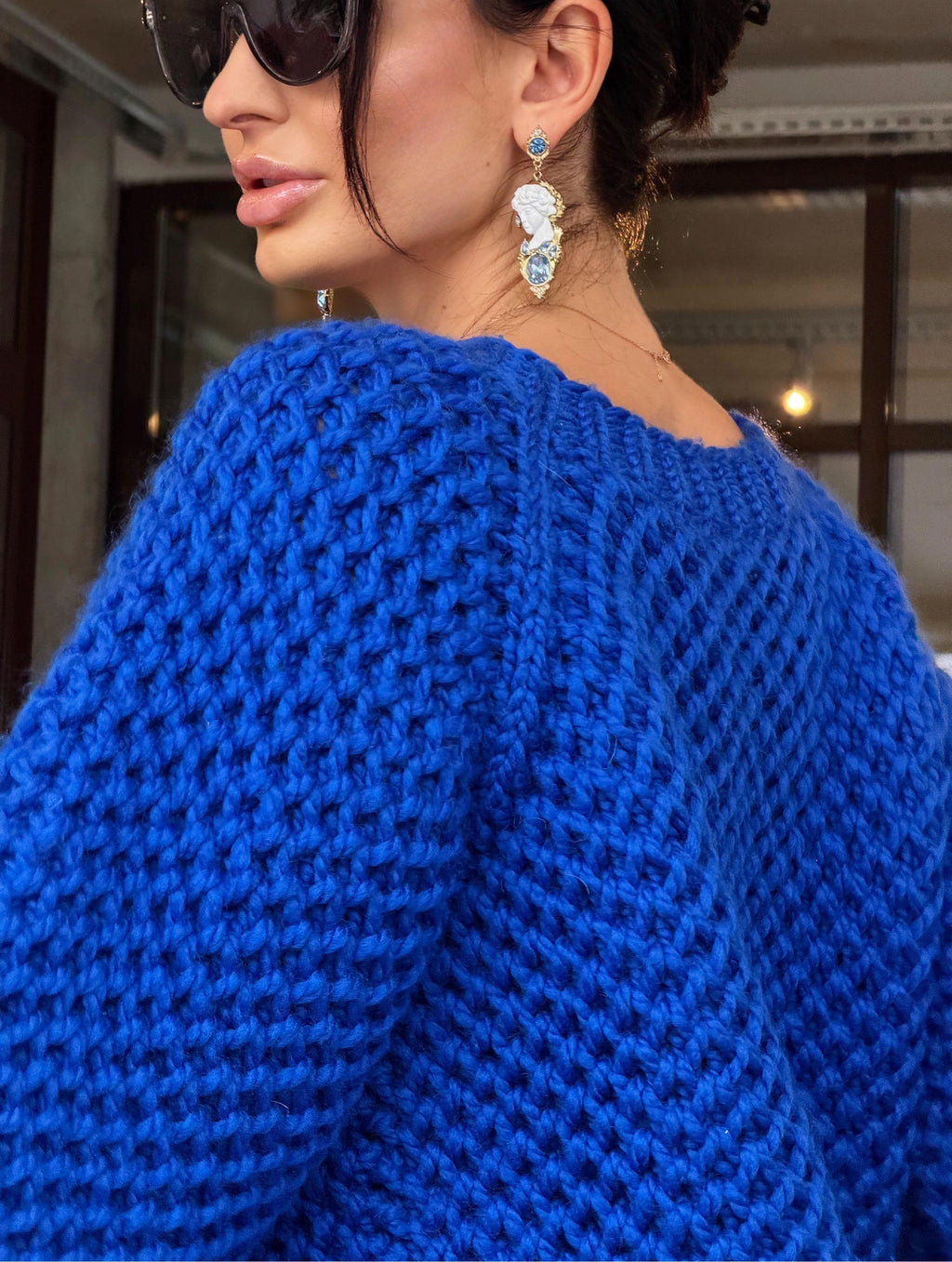 Luxury alpaca chunky hand knit large sweater, Oversized hand knitted jumper, Soft fluffy winter pullover, Unisex boyfriend style knitwear