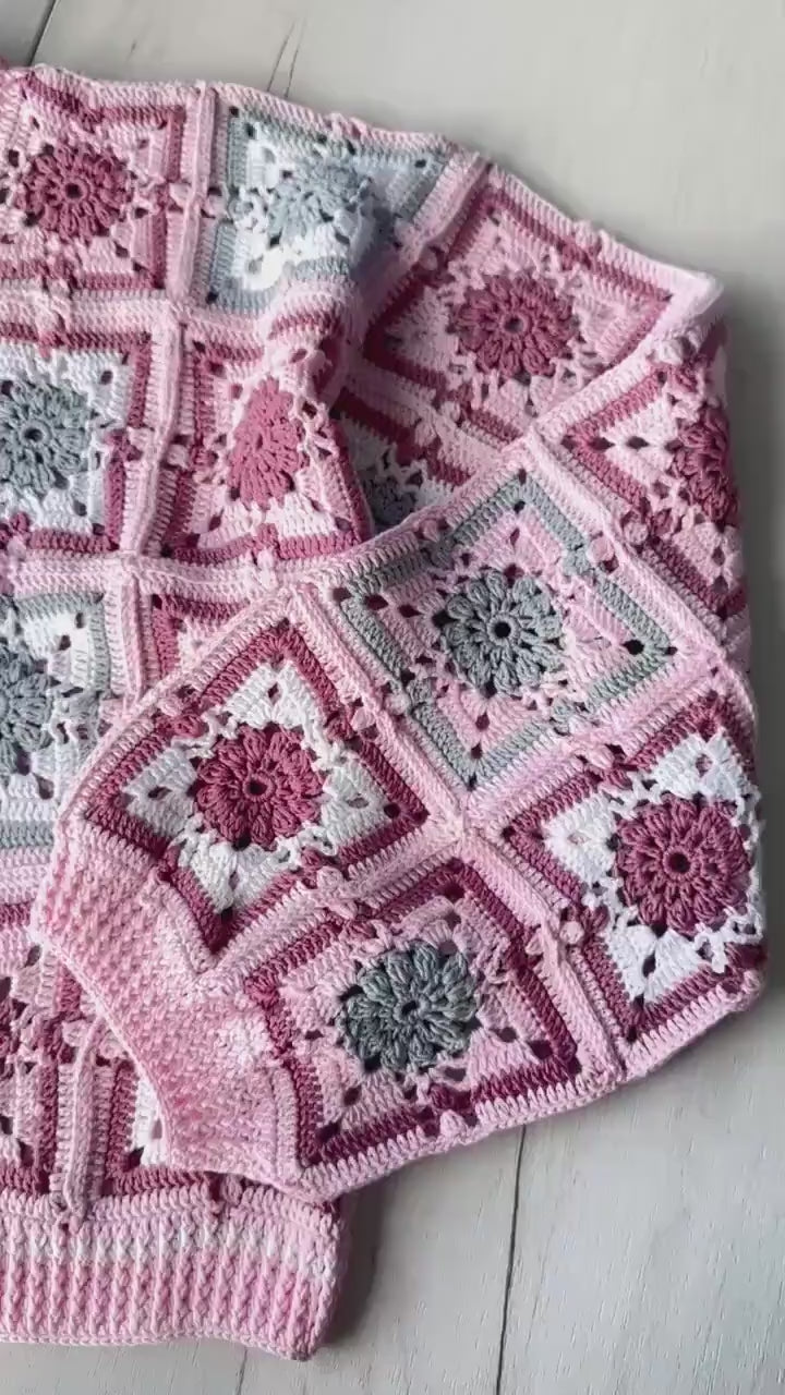 Crochet granny square cardigan Crochet colorful cardigan Patchwork cardigan women Jacket Crochet coat Boho cardigan Afghan Coat Festival